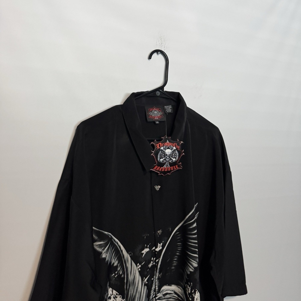 Dragonfly Shirt Mens 5XL Black Roadhouse Eagle Motorcycle Biker Freedom to Ride - Picture 2 of 9